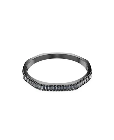 Swarovski Matrix Baguette Cut Blue Ruthenium Plated Bangle Bracelet
