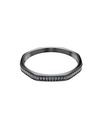 Swarovski Matrix Baguette Cut Blue Ruthenium Plated Bangle Bracelet