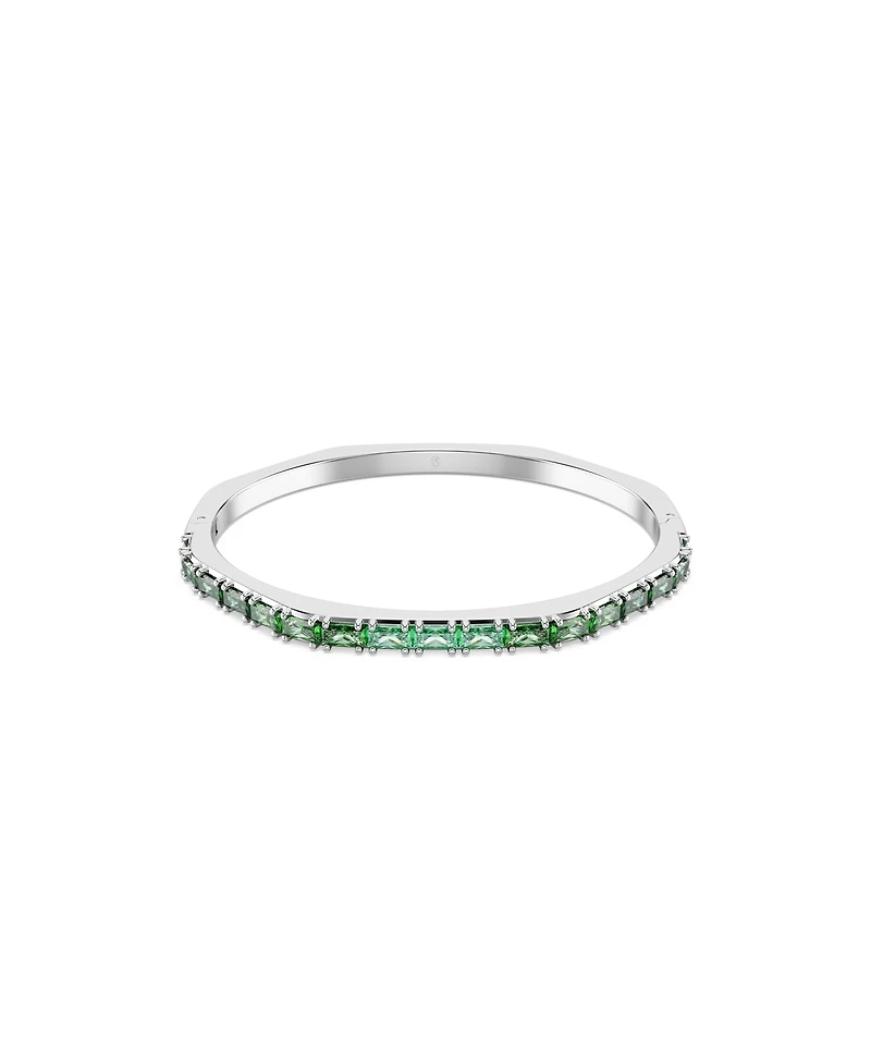 Swarovski Matrix Baguette Cut Rhodium Plated Bangle Bracelet
