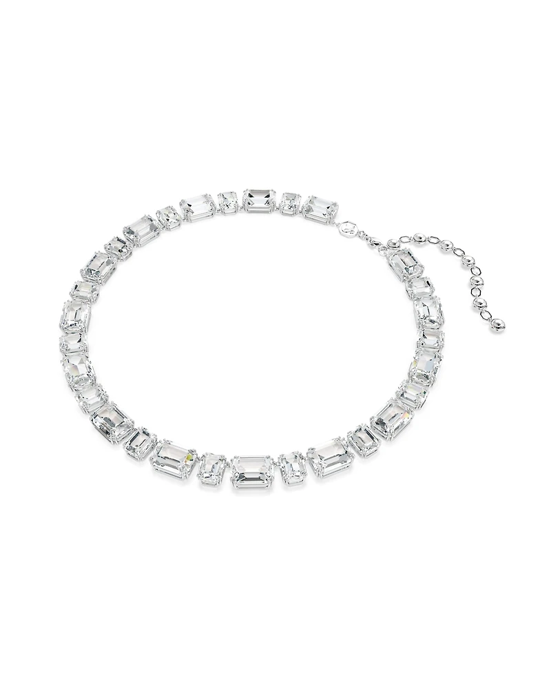 Swarovski Millenia Octagon Cut White Rhodium Plated Tennis Necklace