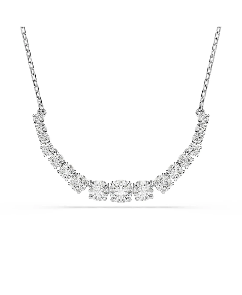 Swarovski Matrix Gradient of Round Cut White Rhodium Plated Necklace