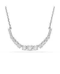 Swarovski Matrix Gradient of Round Cut White Rhodium Plated Necklace