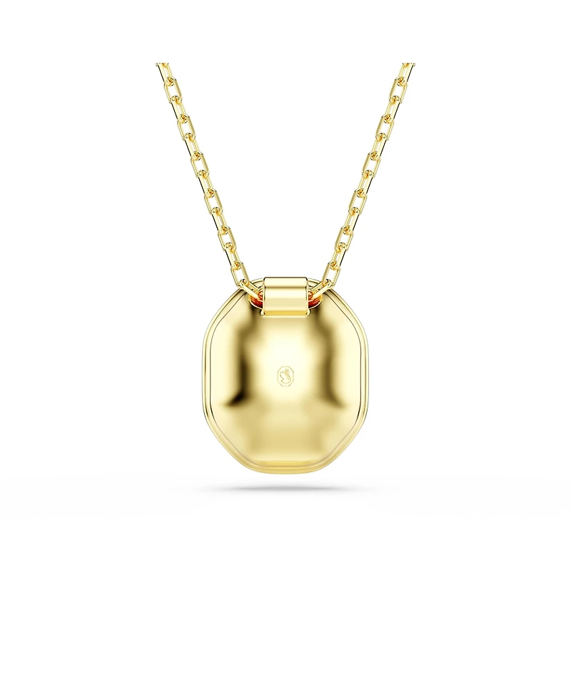 Swarovski Chroma Octagon Cut Green Gold-Tone Plated Pendant Necklace