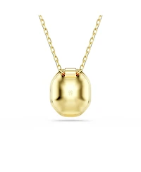 Swarovski Chroma Octagon Cut Green Gold-Tone Plated Pendant Necklace