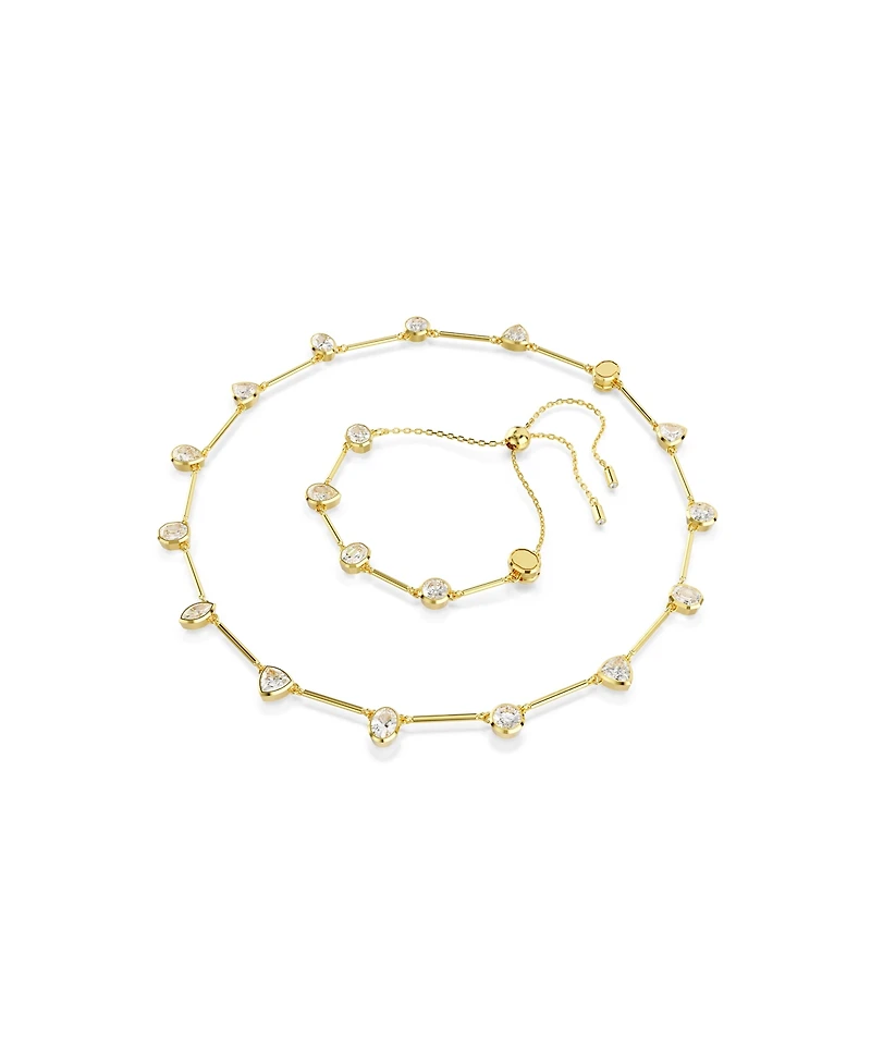 Swarovski Imber Mixed Cuts White Gold-Tone Plated Tennis Necklace