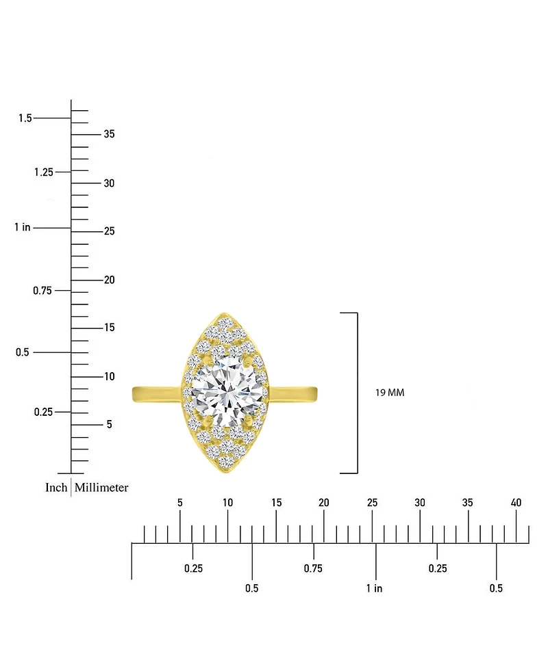 Cubic Zirconia Marquise Ring (4-3/8 ct. t.w.) 14k Gold over Sterling Silver