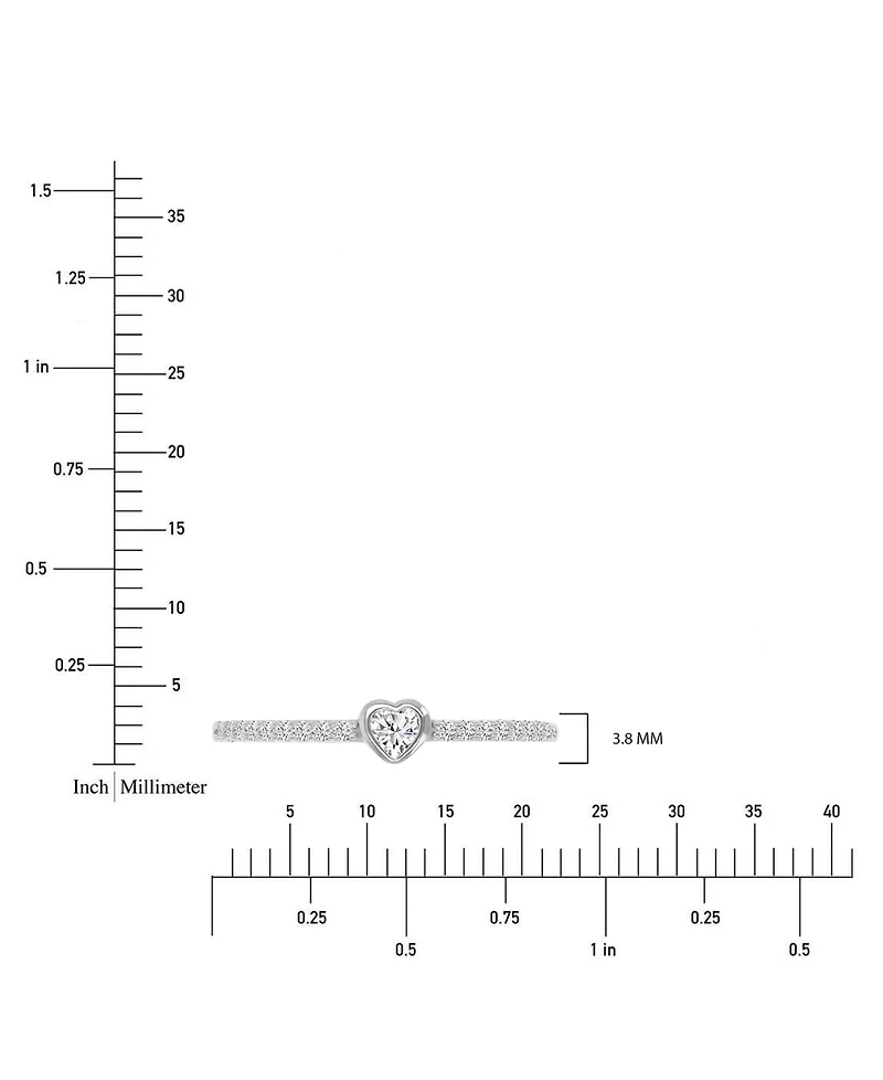 Cubic Zirconia Heart Accent Ring (1/2 ct. t.w.) Sterling Silver