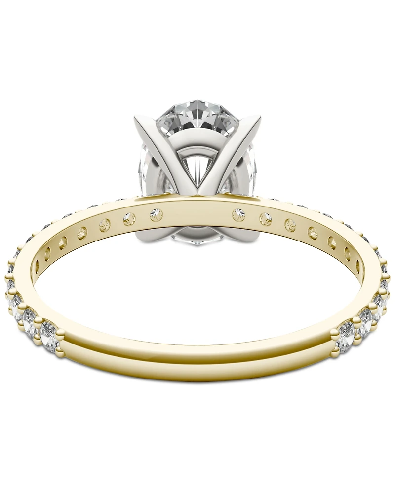Charles & Colvard Moissanite Classic Basket Solitaire Engagement Ring (2-1/2 ct. t.w.) Two-Tone 14k Gold