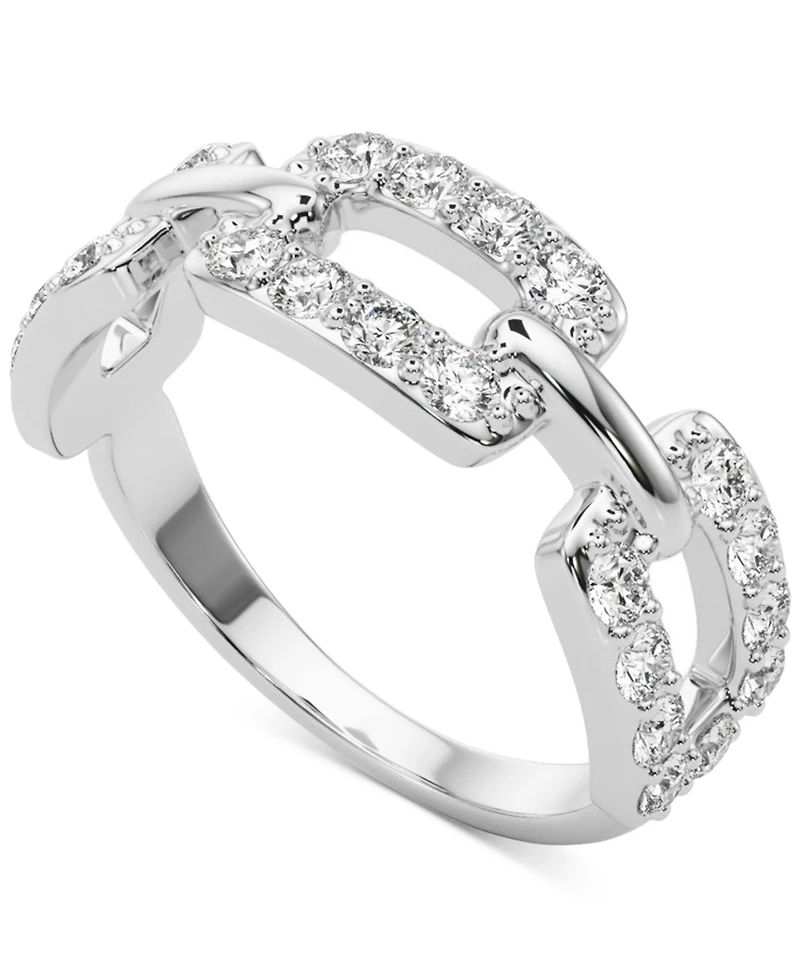 Charles & Colvard Moissanite Link Ring (3/4 ct. t.w) in Sterling Silver