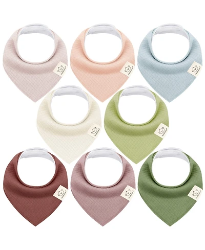 KeaBabies 8pk Quin Bandana Bibs, Baby Bibs for Drooling and Teething, Cotton Drool Girl, Boy