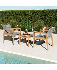 3 Pieces Patio Furniture Set with Chair