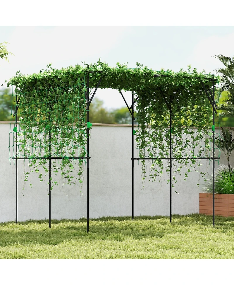 Outsunny 7.3 Ft Tall Metal Garden Trellis for Climbing Plants,