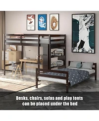 Space-Saving Loft Bunk Bed with Storage Bookcase, Ideal for Kids and Teen Bedrooms