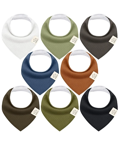 KeaBabies 8pk Quin Bandana Bibs, Baby Bibs for Drooling and Teething, Cotton Drool Girl, Boy