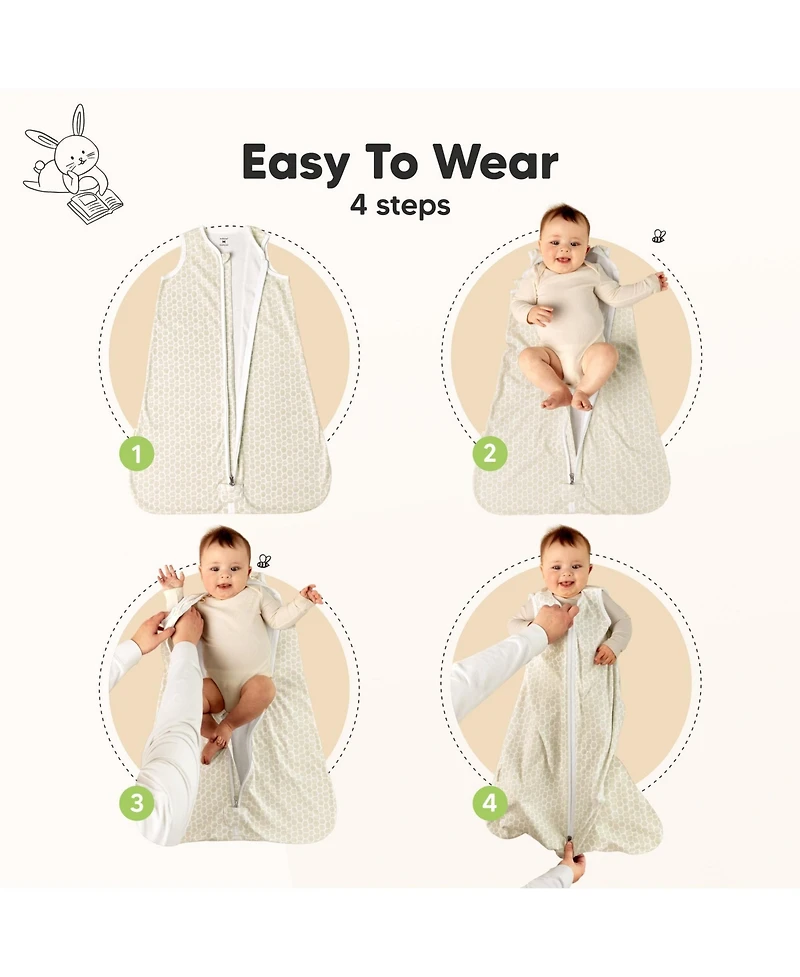 KeaBabies 2-Pack Snooze Baby Sleep Sacks, Cotton Wearable Blanket, Soft Toddler Sleeping Bag, Smooth Zipper