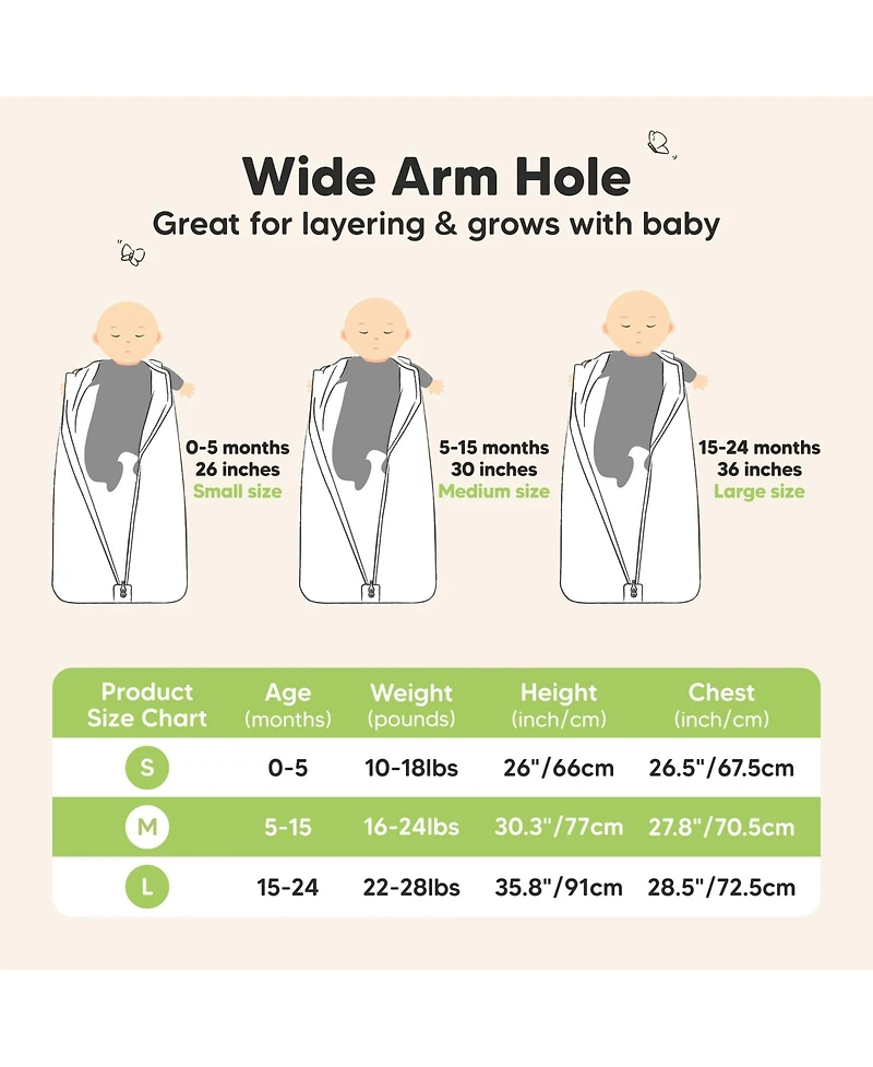 KeaBabies 2-Pack Snooze Baby Sleep Sacks, Cotton Wearable Blanket, Soft Toddler Sleeping Bag, Smooth Zipper