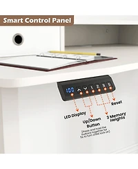 55"x 24" Electric Standing Desk with 2 Drawers Monitor Stand Storage Shelf