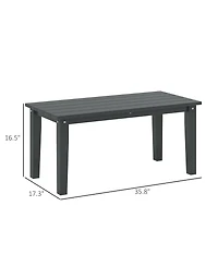 Outsunny Hdpe Outdoor Table, Recgle Slatted Patio