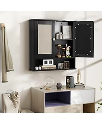Bathroom Wall-Mount Mirror Cabinet Organizer for Stylish Storage and Space-Saving Solutions