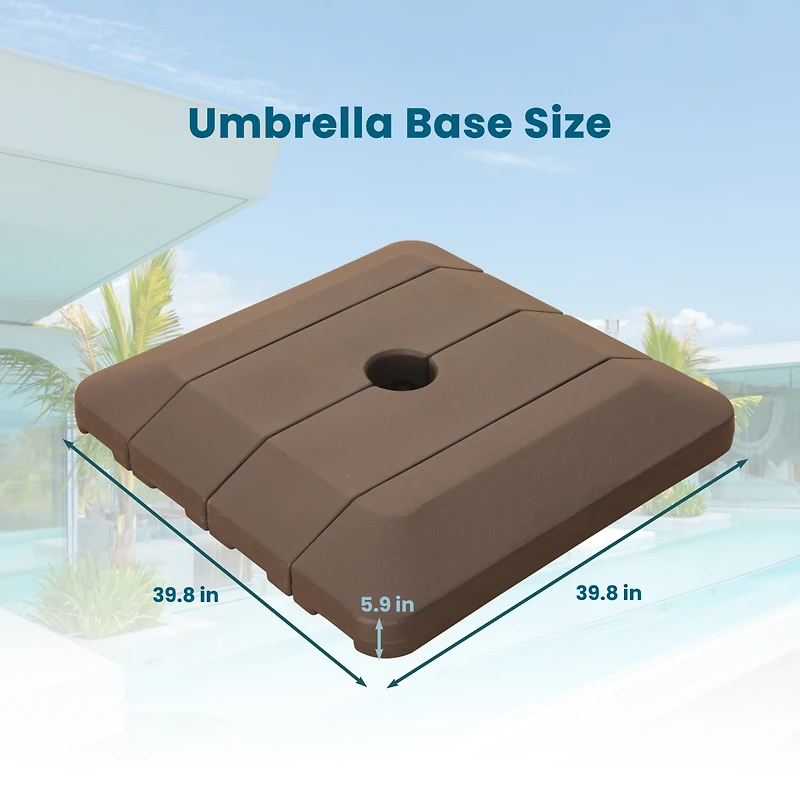 4 pcs Cantilever Umbrella Base Pe Square Market Patio Umbrella Base Outdoor Stand Weighted Base for Patio Umbrella
