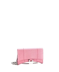 Pre-Owned Balenciaga Hourglass Chain Wallet Glitter Leather