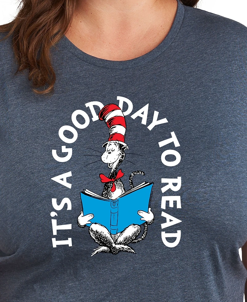 Hybrid Apparel Trendy Plus Dr. Seuss Good Day to Read Graphic Crewneck T-Shirt