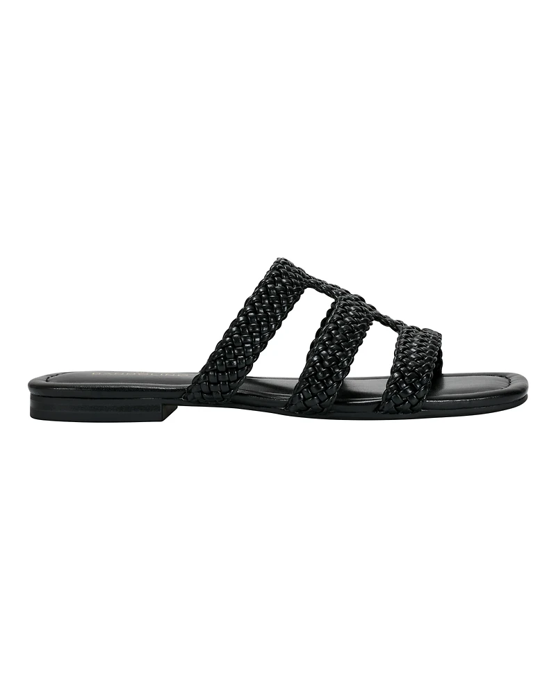Bandolino Women's Sumer Woven Caged Flat Slide Sandals
