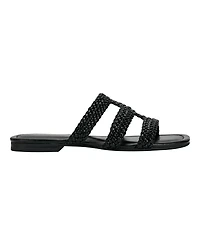 Bandolino Women's Sumer Woven Caged Flat Slide Sandals
