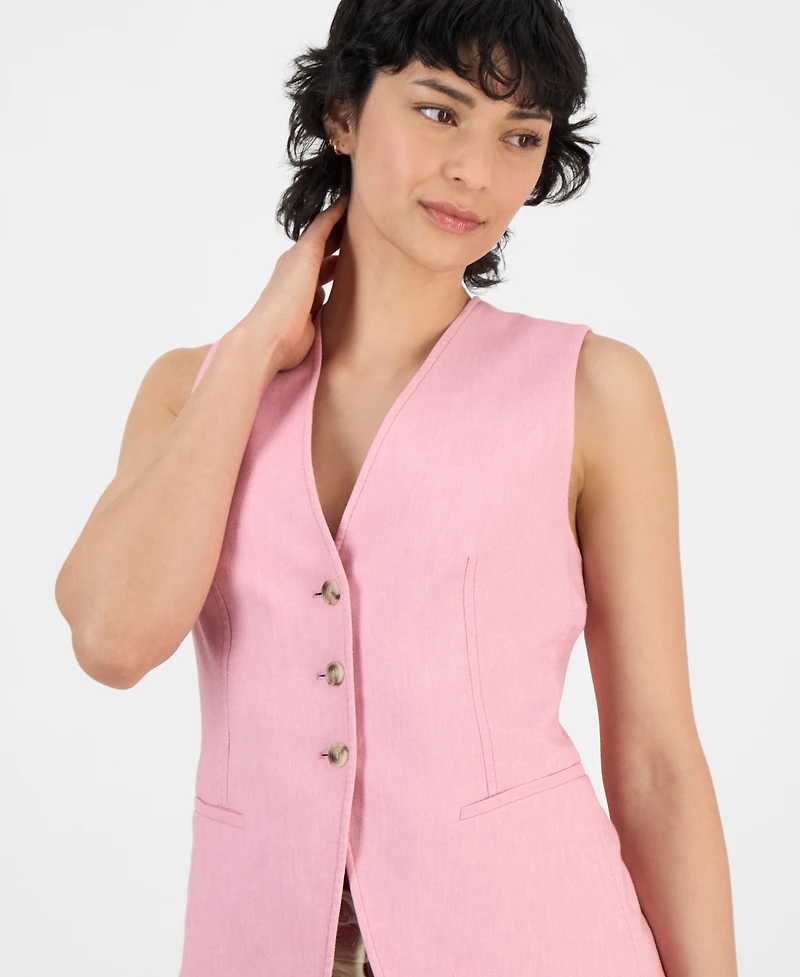 Boss Orange Women's V-Neck Sleeveless Button-Front Vest
