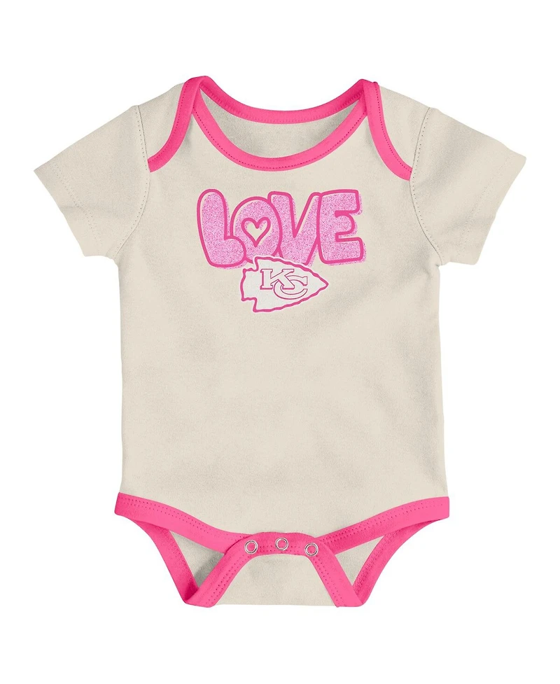 Outerstuff Baby Boys and Girls 2 Piece White Kansas City Chiefs All The Love Bodysuit and Pants Set