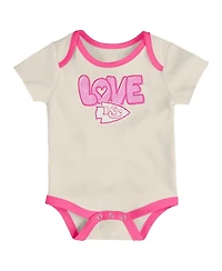 Outerstuff Baby Boys and Girls 2 Piece White Kansas City Chiefs All The Love Bodysuit and Pants Set
