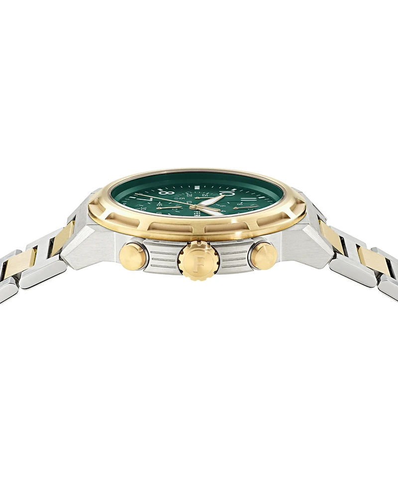Ferragamo Men's Swiss Chronograph Sport Two-Tone Stainless Steel Bracelet Watch 44mm