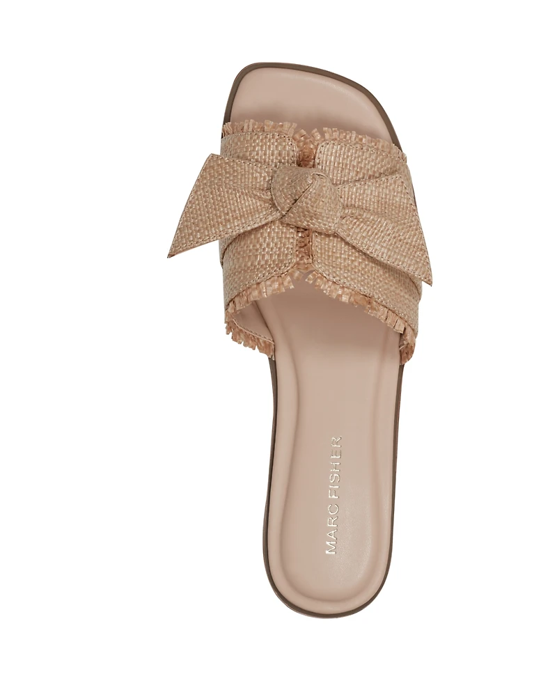 Marc Fisher Women's Fineya Bow Flat Slide Sandals