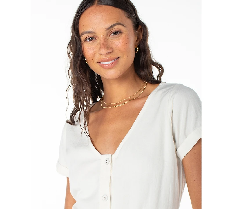 Roxy Juniors' Kona Belted Short-Sleeve Mini Dress