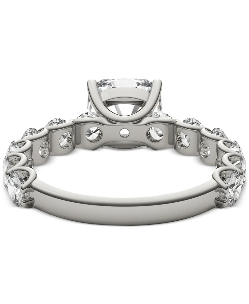 Charles & Colvard Moissanite Cushion Round Engagement Ring (3-1/2 ct. t.w. Diamond Equivalent) 14k White Gold