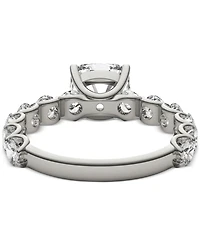 Charles & Colvard Moissanite Cushion Round Engagement Ring (3-1/2 ct. t.w. Diamond Equivalent) 14k White Gold