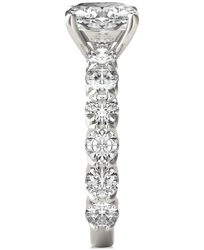 Charles & Colvard Moissanite Cushion Round Engagement Ring (3-1/2 ct. t.w. Diamond Equivalent) 14k White Gold