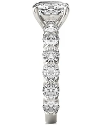 Charles & Colvard Moissanite Cushion Round Engagement Ring (3-1/2 ct. t.w. Diamond Equivalent) 14k White Gold