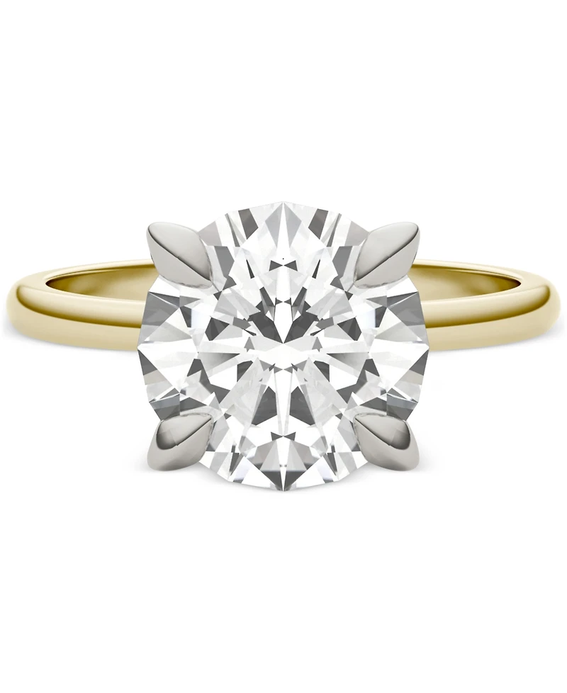 Charles & Colvard Moissanite Classic Basket Solitaire Engagement Ring (3 ct. t.w.) Two-Tone 14k Gold