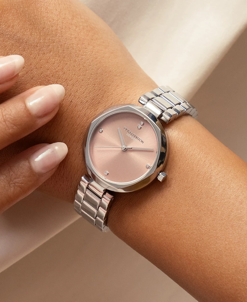 Olivia Burton Women's Dimension Silver Tone Bracelet Watch, 32mm