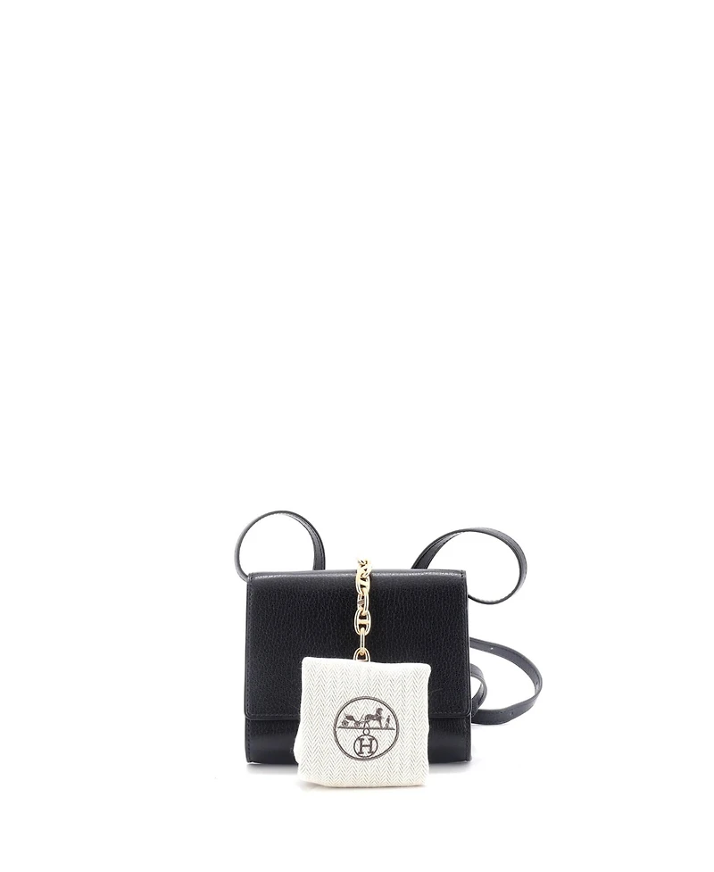 Pre-Owned HERMES Chaine d'Ancre Compact Wallet on Strap Chevre Mysore
