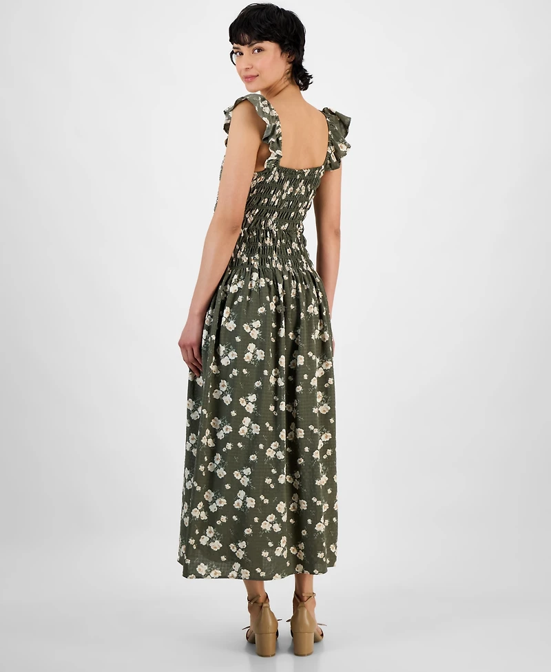 And Now This Women's Flutter-Sleeve Smocked Midi Dress