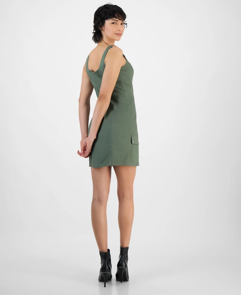 Bar Iii Women's Sleeveless Sweetheart Cargo Mini Dress, Exclusively at Macy's