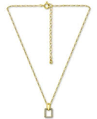 Giani Bernini Cubic Zirconia Doorknocker Pendant Necklace (1/2 ct. t.w.) 18k Gold over Sterling Silver, 16" + 2" extender