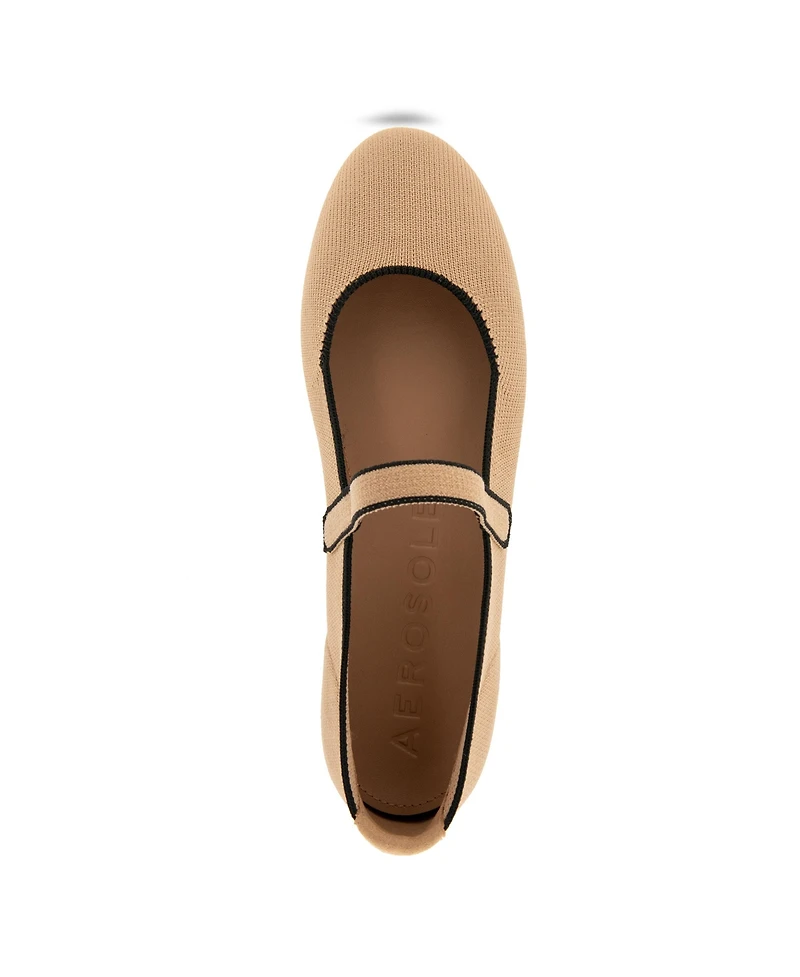 Aerosoles Women's Perry Knit Round Toe Mary Jane Flats