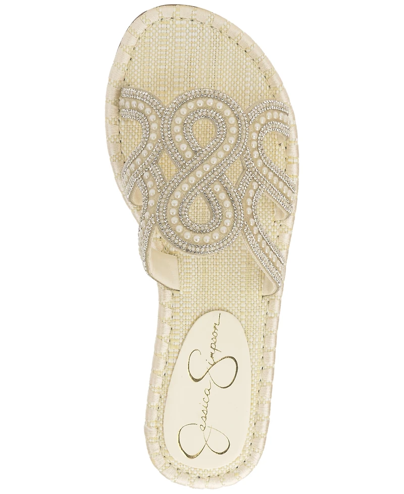 Jessica Simpson Women's Bria Rhinestone Slide Sandals