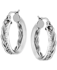 Giani Bernini Cubic Zirconia Channel-Set Hoop Earrings (3-1/4 ct. t.w.) 18k Gold over Sterling Silver
