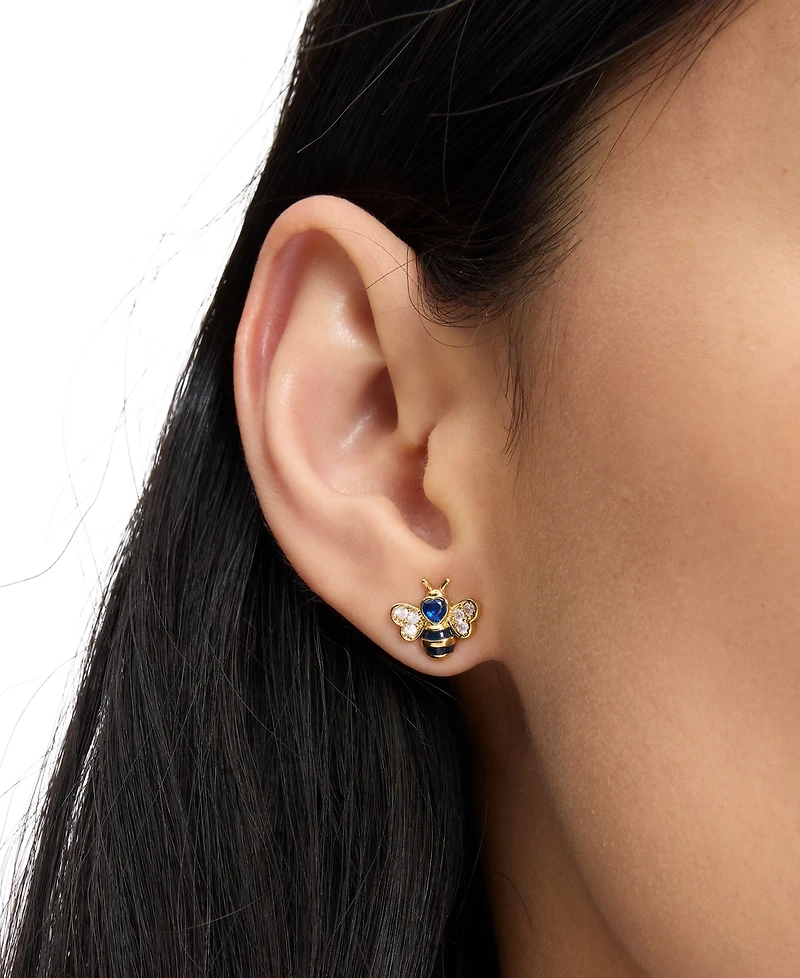 Kate Spade New York Gold-Tone Cubic Zirconia Bee Stud Earrings
