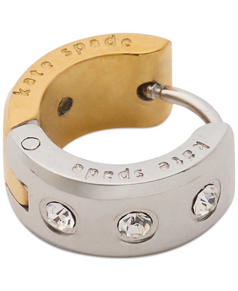 Kate Spade New York Small Pave Chunky Huggie Hoop Earrings, 0.5"