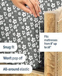 4 Piece Microfiber Floral Sheet Set - Queen